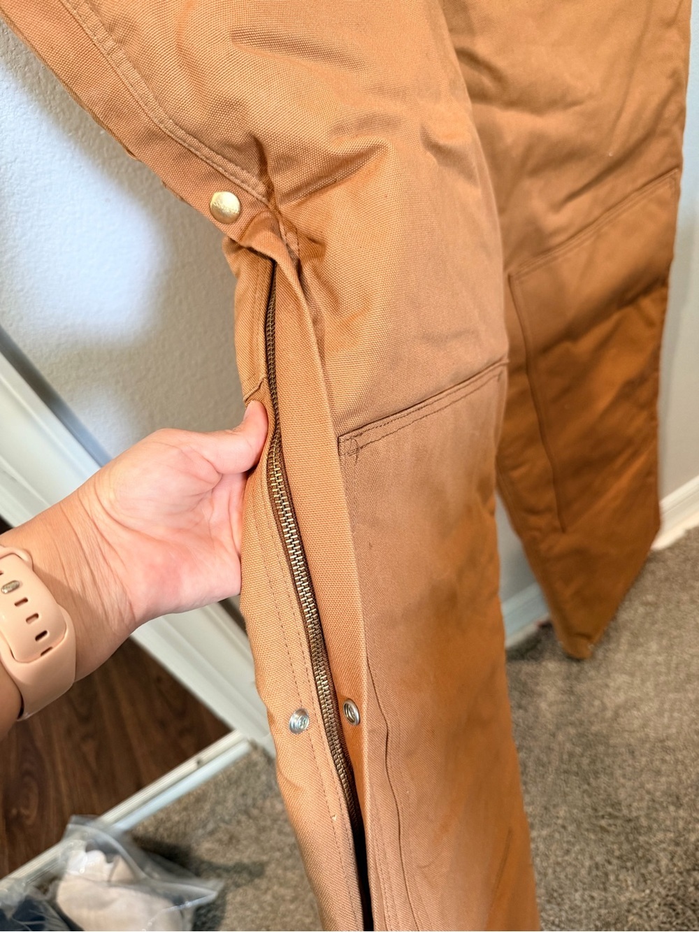 Carhartt men’s overalls brown, with insulated lining and double-layer knee pane - Picture 9 of 9